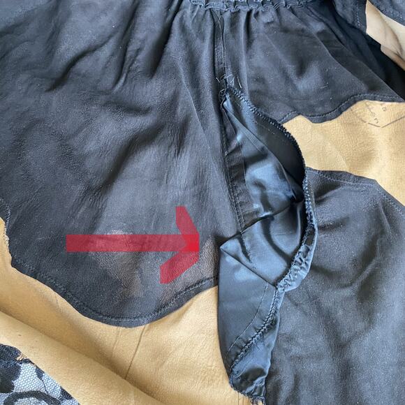 VTG 80 Compagnie‎ Whimsigoth Patchwork Midi Skirt Women S Black Leather ALTERED - Picture 9 of 11